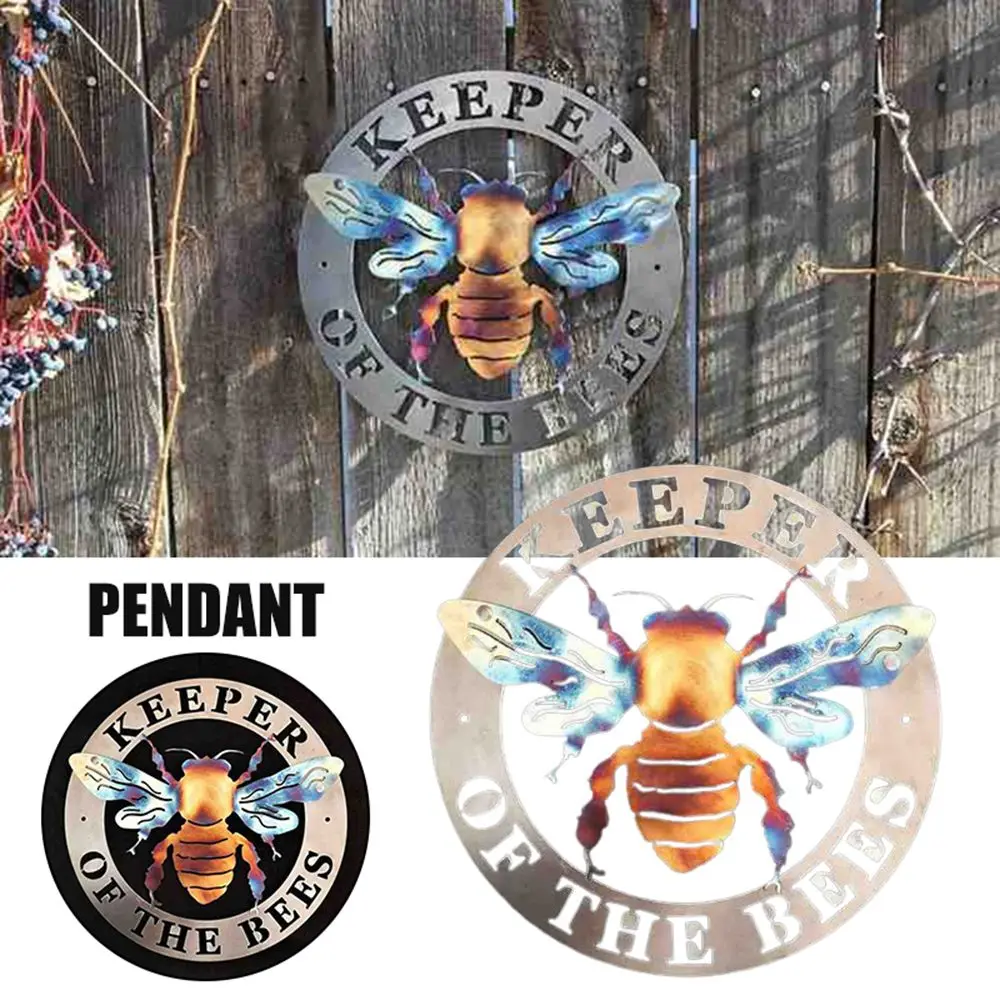 

Colorful Color Bee Guardians Wall Courtyard Ornament Art Keeper Of The Bees Creative Metal Garden Statue Home Living Room Decor