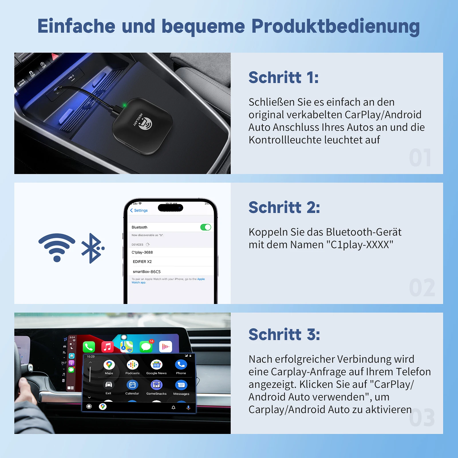 Leranda C1S/C6SE Беспроводной Apple Carplay/Android Auto Box/Беспроводной автомобильный ключ для CarPlay