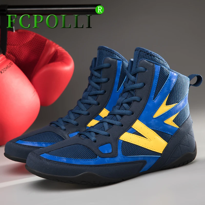 

Professional Boxing Shoes Men Women High Top Couples Wrestling Shoe Black Gray Sport Shoes Unisex Designer Boxing Fighting Shoe