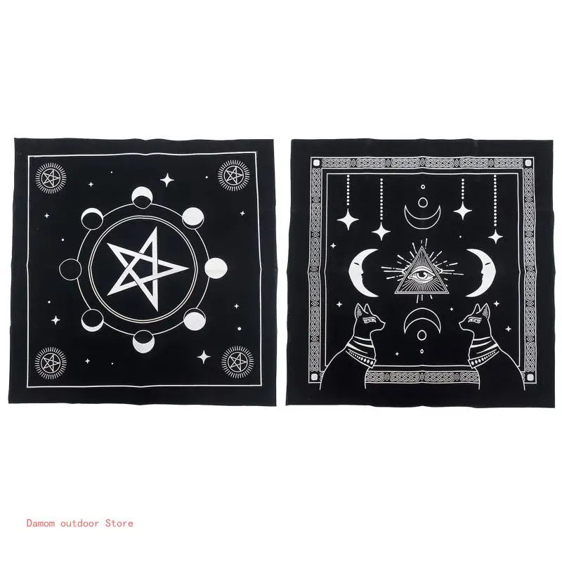 

49x49cm Tarot Card Tablecloth Flannel Geometric Figure Divination Altar Cloth Board Games for Oracle Card Pad Runes Supp