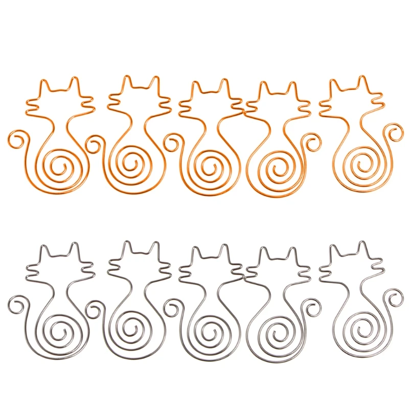 

Random Color Cute Cat Metal Paper Clips Pin Book Bookmark Memo Clip Office School Stationery