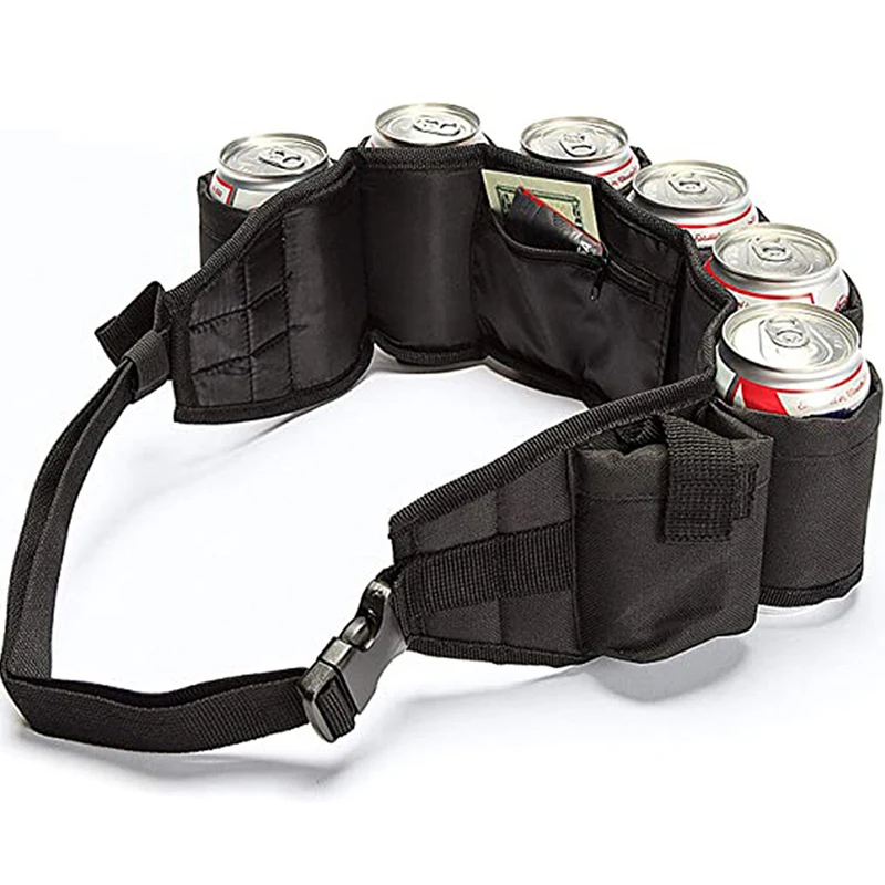 

Climbing Camping Hiking Holster Portable Bottle Waist Beer Belt Bag Handy Wine Bottles Beverage Can Holder Hanging Organizer