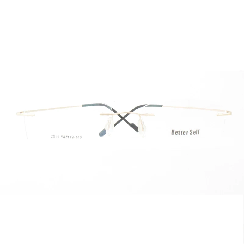 

Flexible Prescription Eyewear Fashion Light Memory Titanium Spectacles Rimless Optical Frame Men Women Better Self Stock F2011