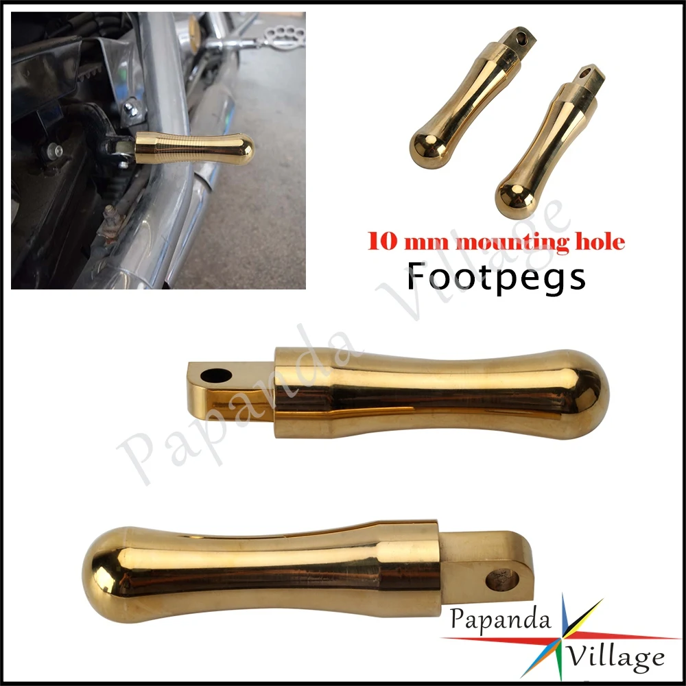 

Brass Foot Pegs Rest Pedal For Harley Touring Road King Dyna Softail Fatboy Sportster Iron 883 XL Mount Style Old School Footpeg