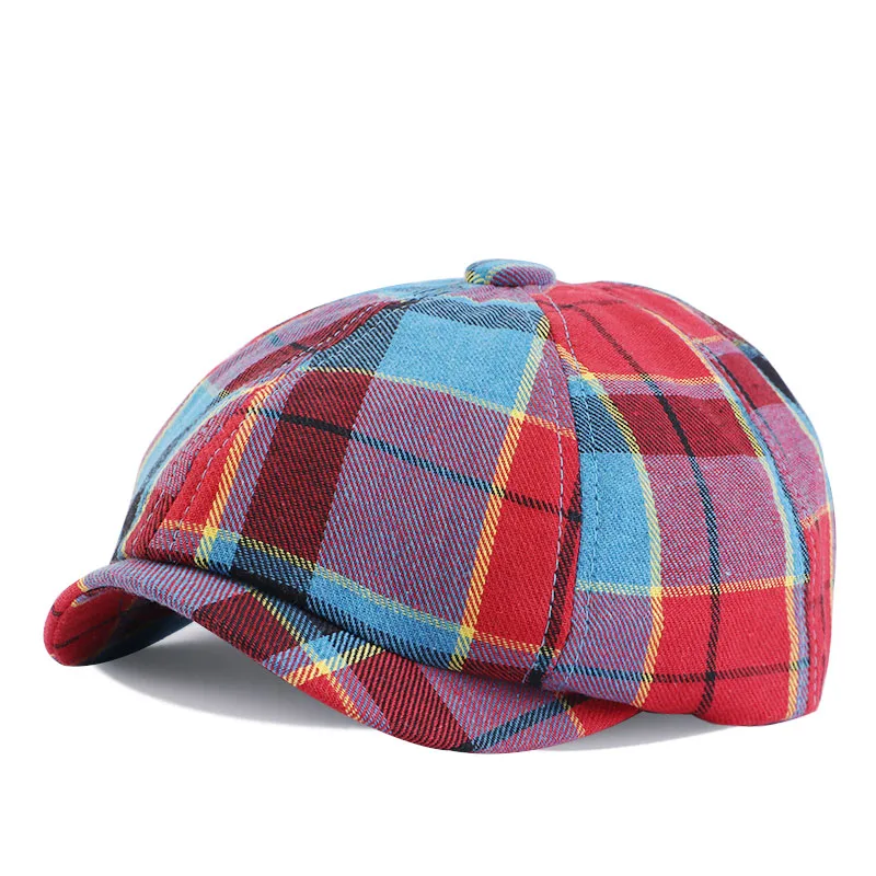 

Classic Plaid Beret Hats Newsboy Gatsby Cabbie Ivy Ascot Flat Cap Cotton Irish Englad Style Unisex Casual Painter Sports Hat