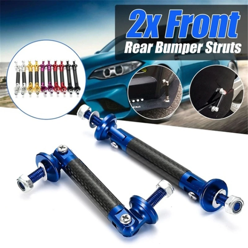 

New 2pcs Universal Racing Adjustable Front Rear Bumper Lip Splitter Support Bar Kit Racing Car Styling Tuning