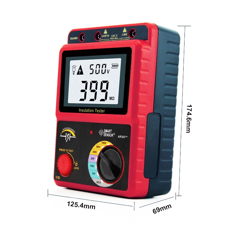 

AR907+ multifunction megger tester insulation resistance tester 1kv