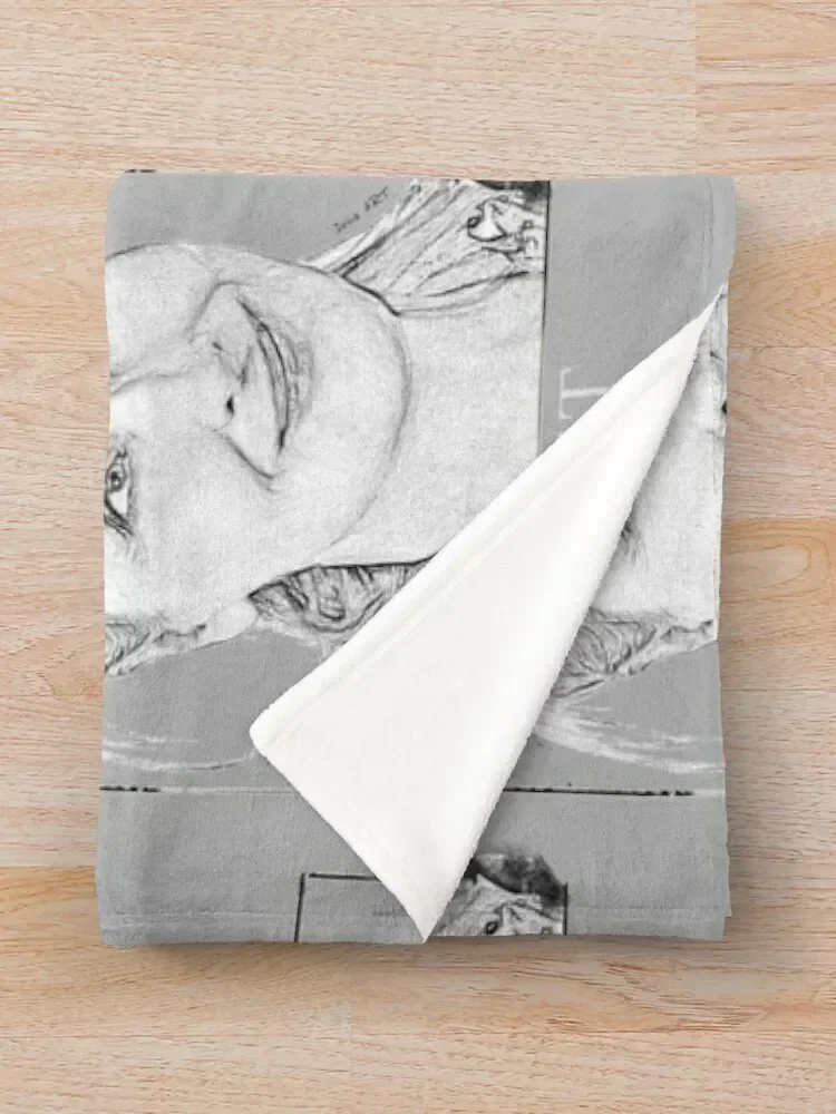 Sweet Meryl Streep в рамке черно-белое popart — цифровая ручная работа от Iona Art Digital Throw Blanket