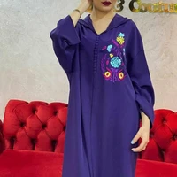 robe femme musulmane hooded loose gown long dress womens new straight embroidery dress spring 2022 abayas for women