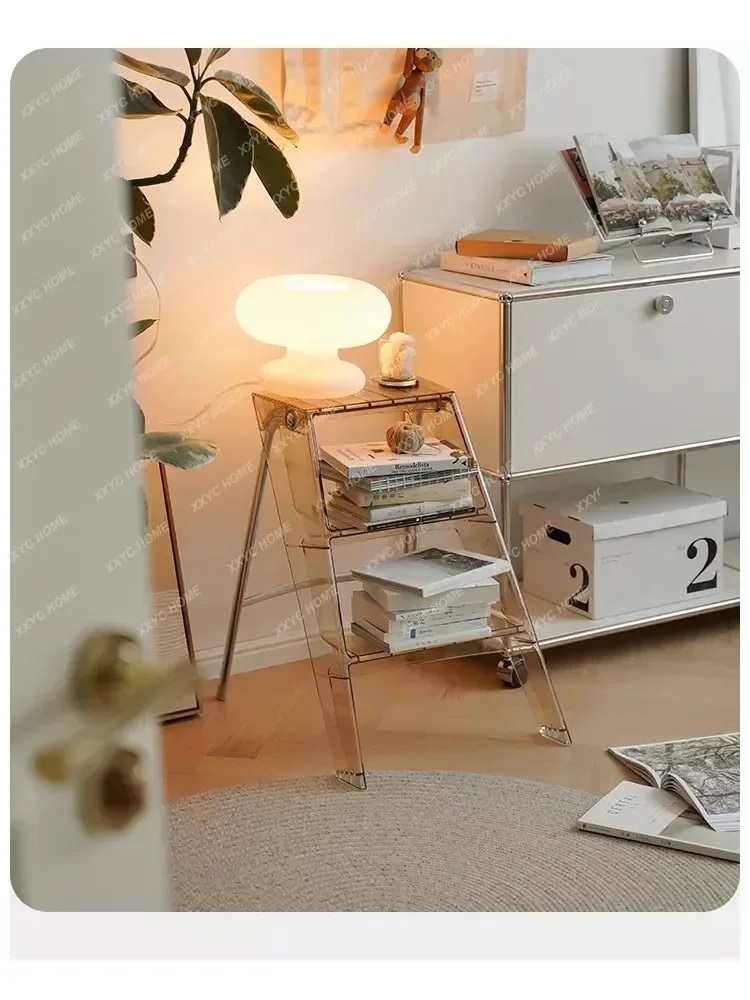 Пластиковая прозрачная акриловая стеллажная лестница из поликарбоната