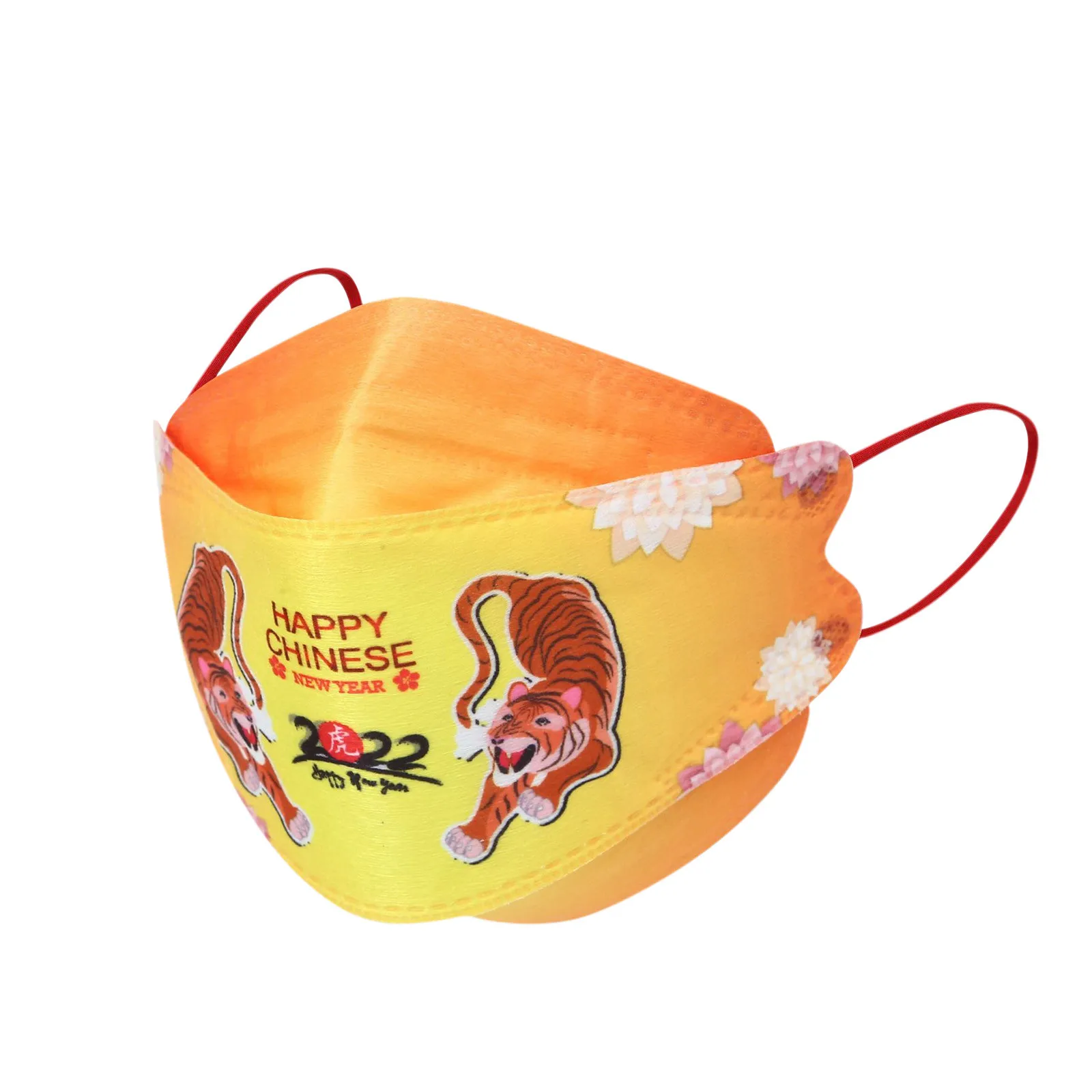 10pc Chinese New Year Disposable Mask 2022 Face Cartoon Print 4ply Ear Loop Masks Halloween Cosplay Mascara Facial |