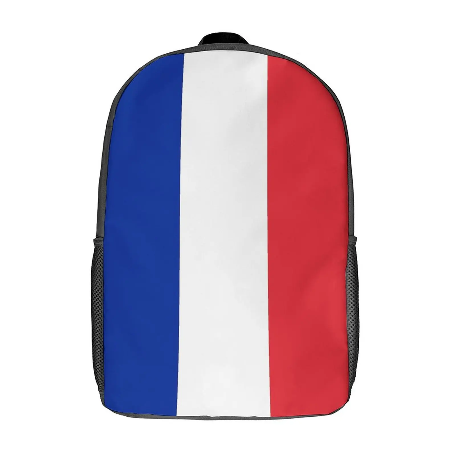 

Flag of France French Flag 17 Inch Shoulder Backpack Vintage Summer Camps Casual Graphic Firm Cosy Field Pack