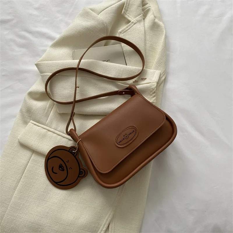 

Crossbody Shoulder Bag for Women Mini Purse PU Bag Luxury Design Handbag With Cute Small Bear Magnetic Closure Bag for Female
