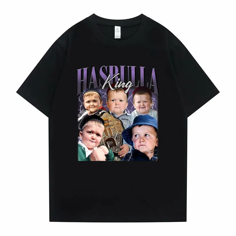 

2023 New Hasbulla King Fighting Meme Tshirt Men Women Fashion Oversized T Shirt Fan Gift Mini Khabib Blogger Graphic T-shirts