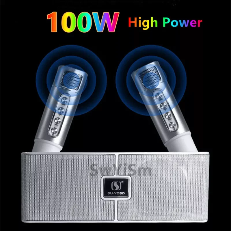 

100W high power bluetooth karaoke speaker dual speaker wireless home TV KTV speaker set home car bluetooth caixa de som bluetoot