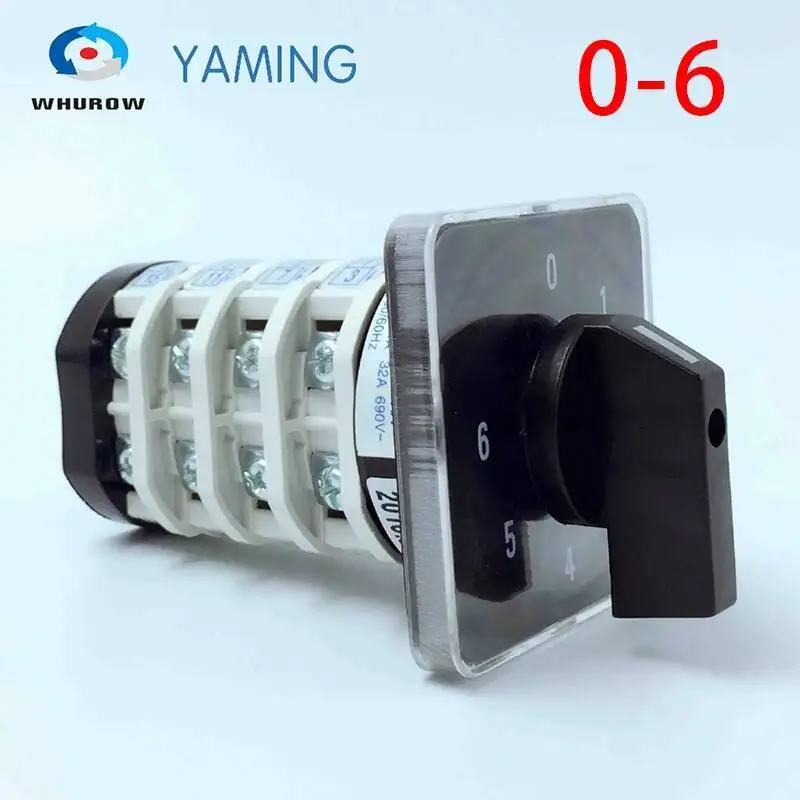 

Мульти 5 позиций YMZ12-32/4 переключение поворотный 660V 32 Ампер четыре этапа 4 уровня Серебряный токоподводящий 16 терминалы кулачковый переключатель