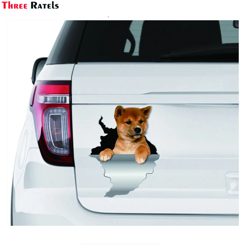 

Three Ratels I720 Funny Shiba Inu dogs Pet Car decals For Bumper Laptop Japanese dog sticker