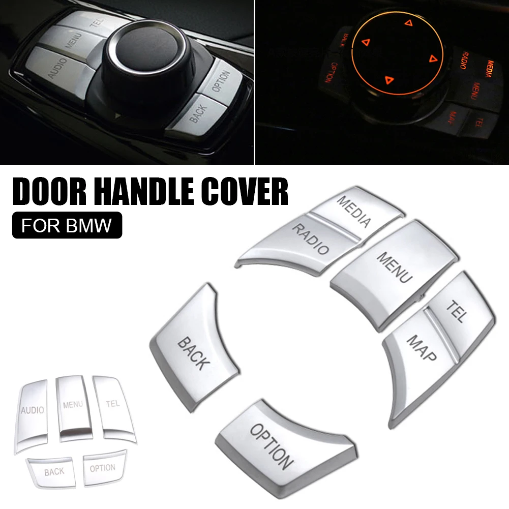 

Car Multimedia switch Buttons Cover Stickers Trim For BMW X5 X6 E70 E71 x5m x6m Center Console Interior DIY Auto Accessories