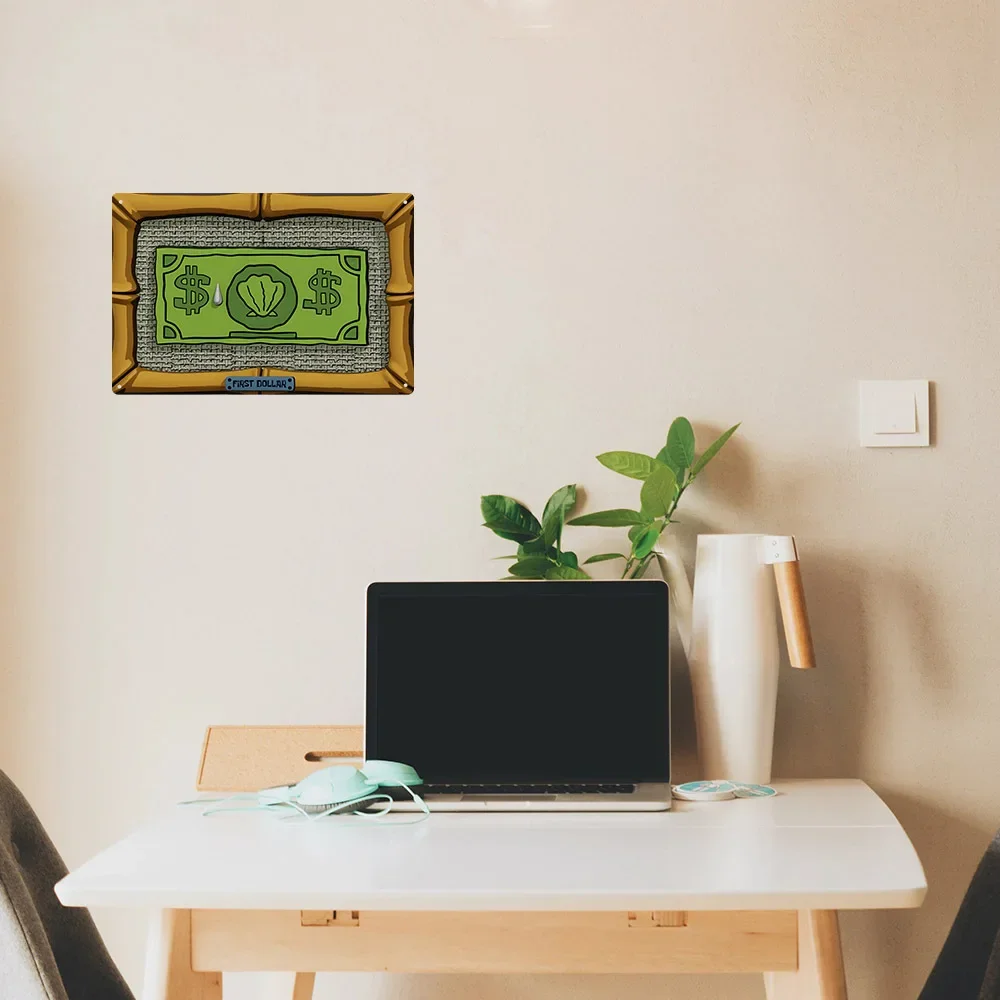 Алюминиевый настенный декор первого доллара винтажная металлическая жестяная