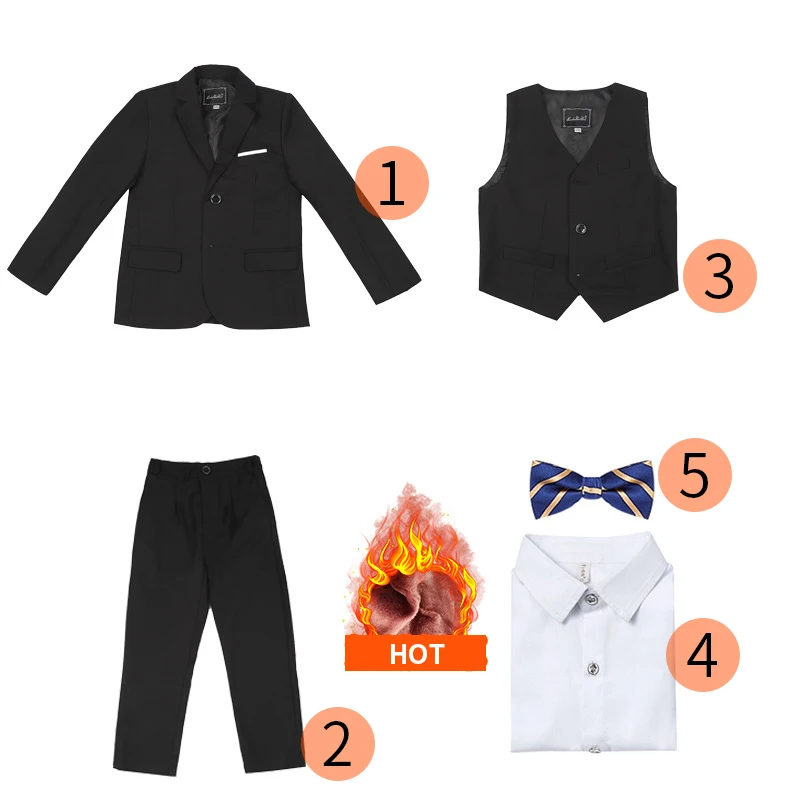 Костюм для мальчиков и детей рубашка пиджак брюки платье с бантом на выбор 5 6 7 8 9 10