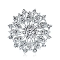 fashion flower brooch for women clear crystal rhinestone jewelry for wedding dating party birthday bouquet diy gift
