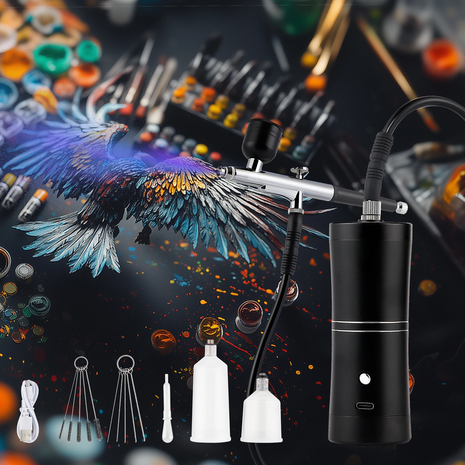 Портативный аэрограф с воздушной трубкой 150 см для косметики окрашивания волос