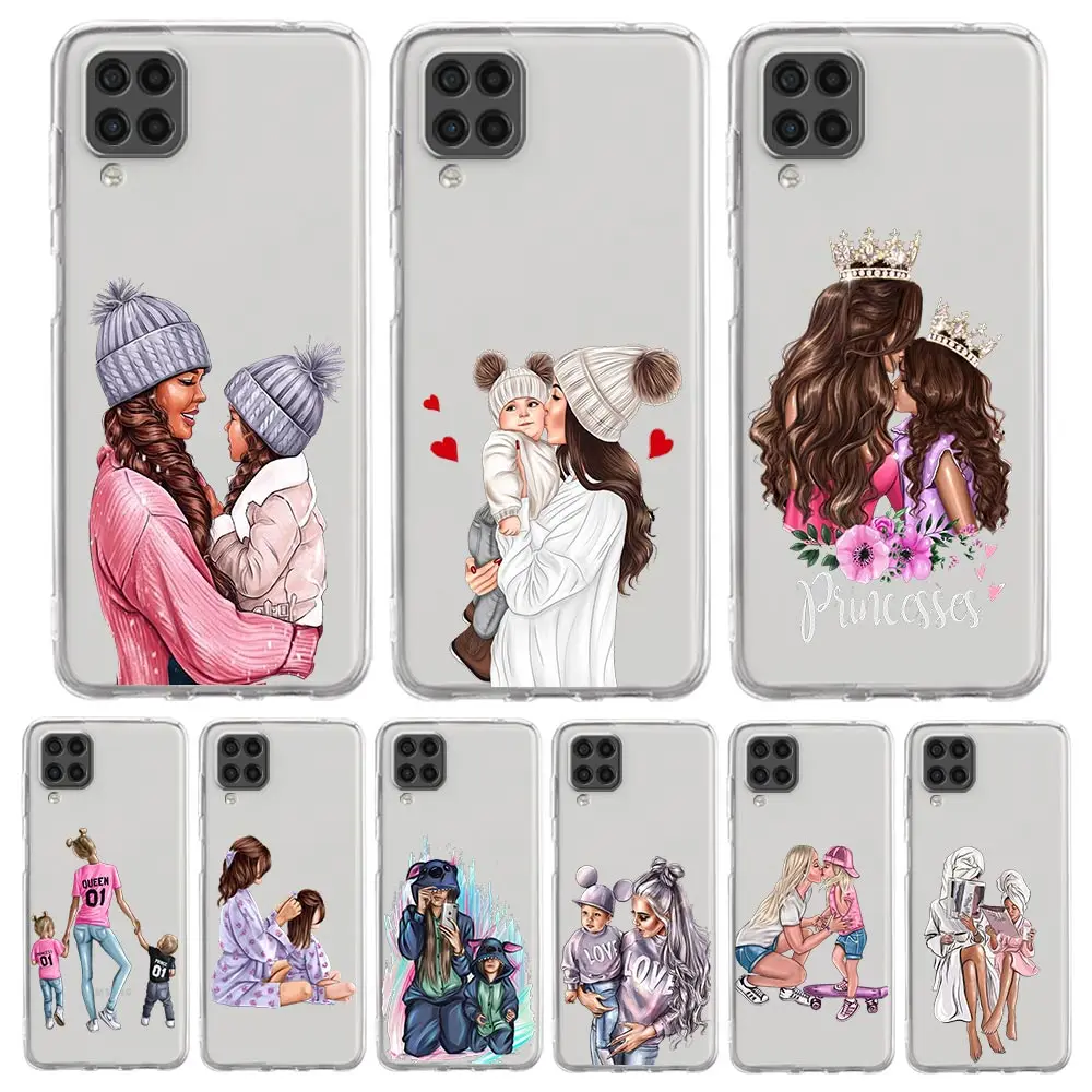 

Queen Hair Baby Mom Girl Phone Case for Samsung Galaxy A13 A51 A71 A21S A12 A11 A31 A52 A41 A23 A53 A73 A32 5G A03S Clear Cover