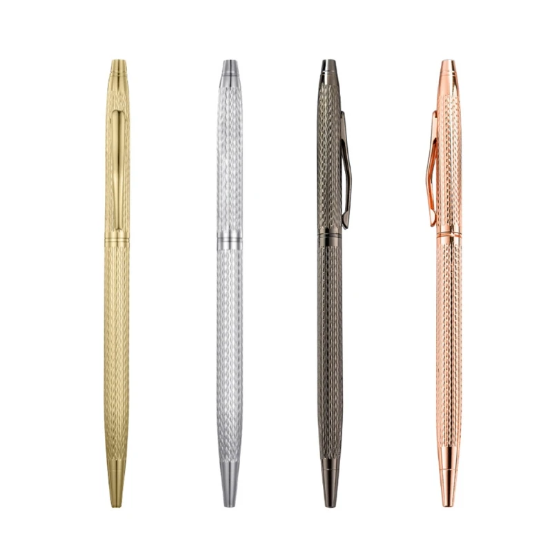 

Exquisite Business Signing Pen Black Ink Medium Point Metal Ballpoint Pen Rotating Signature Pen for Hotel Reception