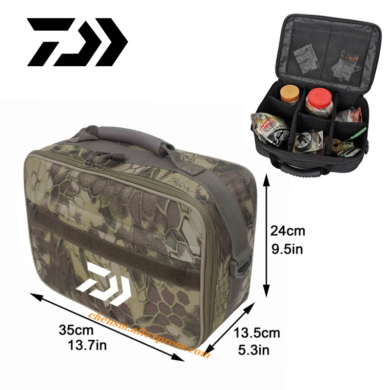 

Daiwa New Multi-Purpose Fishing Reels Bag Waterproof Large Capacity Removable Partition Adjustable Fishing Reel Storage Case