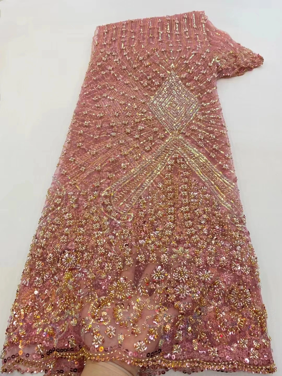 

Новейшая французская кружевная ткань с блестками, 2023 бусин, вышивка в африканском стиле, для свадебного платья, для самостоятельной вышивки KXX23114