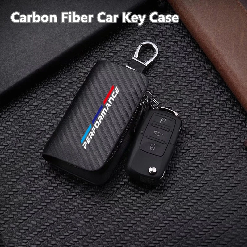 

Carbon Filber Car Key Case Keys Full Cover Leather Protection Shell Bag For BMW M Emblem E46 E36 E34 F10 E90 F30 E60 F30 E53 E30