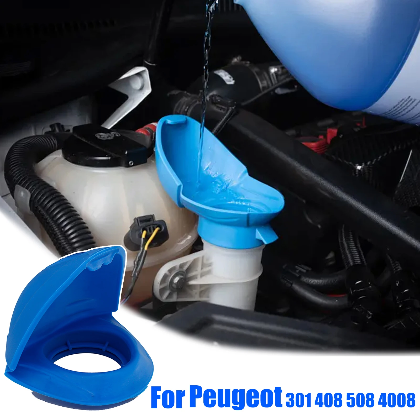 

Wiper Washer Fluid Reservoir Tank Bottle Cap Lid Funnel Cover for Peugeot 301 307 308 408 508 3008 4008 For Citroen C5 C4L C2