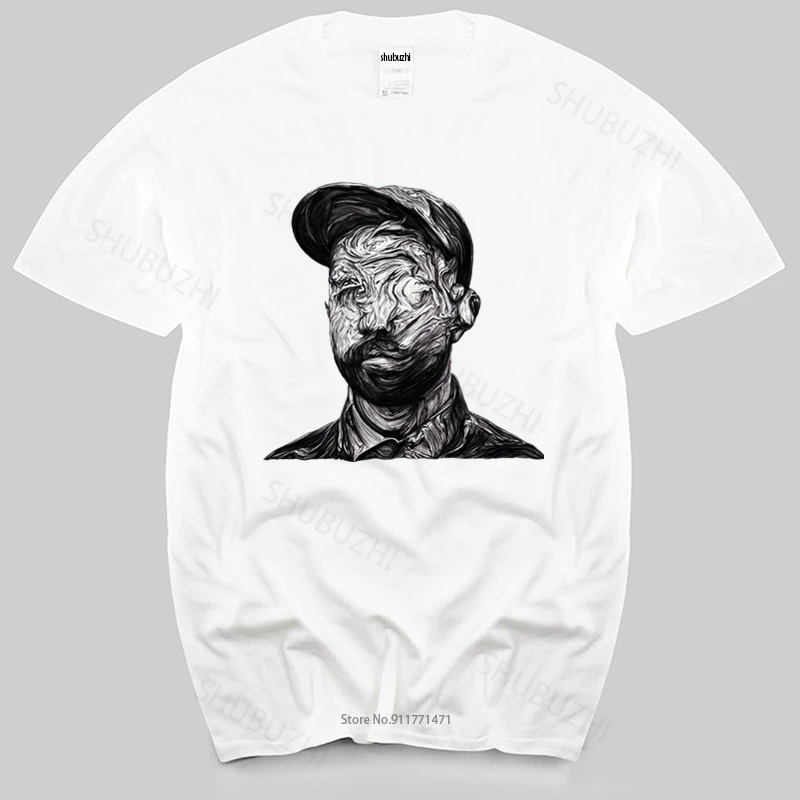 

T-shirt men O-neck hot sale Men T Shirt woodkid head minimal techno white wood tshirts new tee-shirt for men summer gift