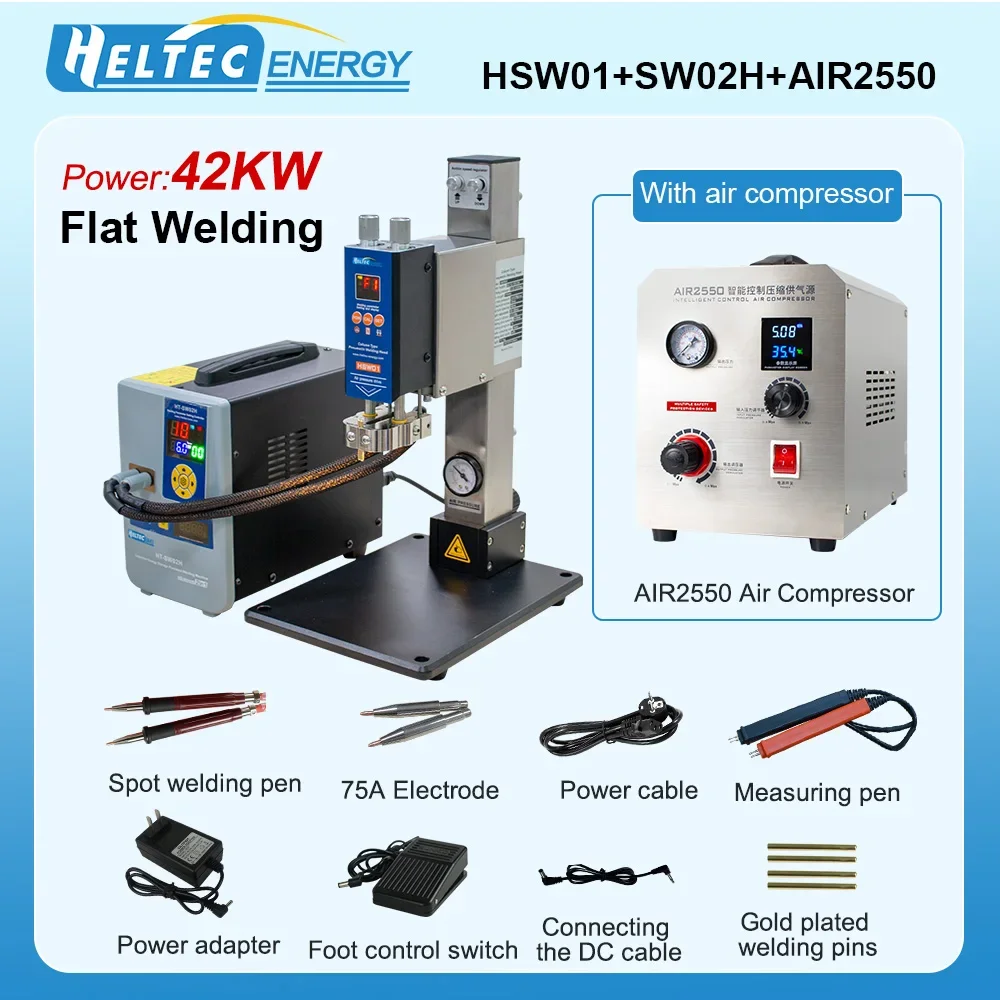 HT-SW01H/HT-SW02H 7000A Акумуляторный аппарат для точечной сварки 42KW Аппарат с воздушным