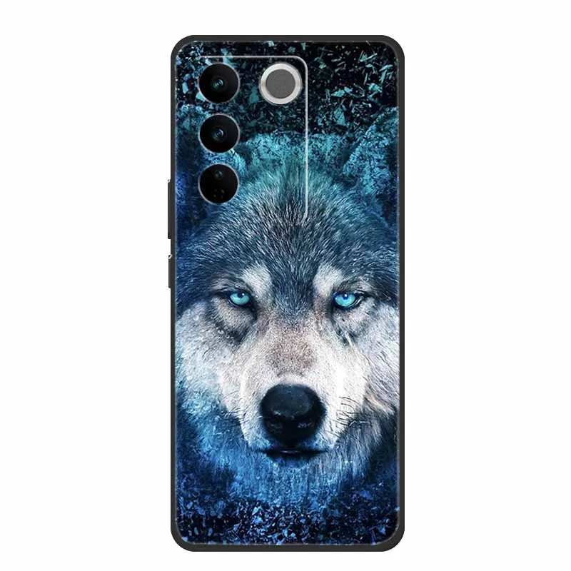 Чехлы для Vivo V27 Pro V27e мягкие силиконовые чехлы из ТПУ с изображением волка льва