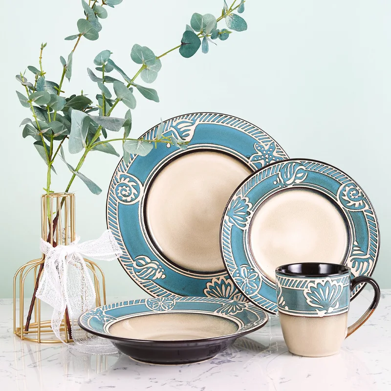 

Mug salad bowl personality relief breakfast plate