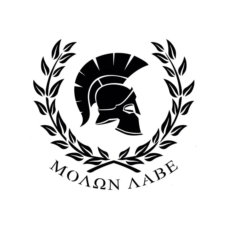

Персонализированные автомобильные наклейки Molon Labe Warrior Sparta, классические ПВХ декоративные водонепроницаемые солнцезащитные наклейки, черн...