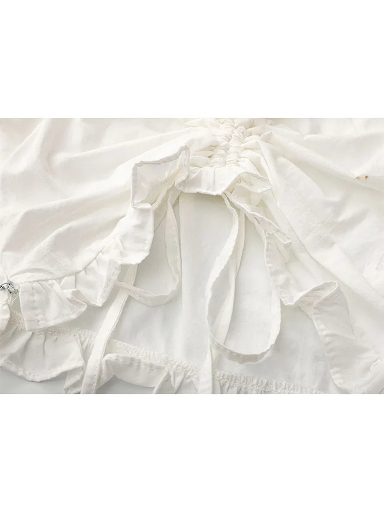 Блузка женская шифоновая с пышными рукавами V-образным вырезом и открытой спиной