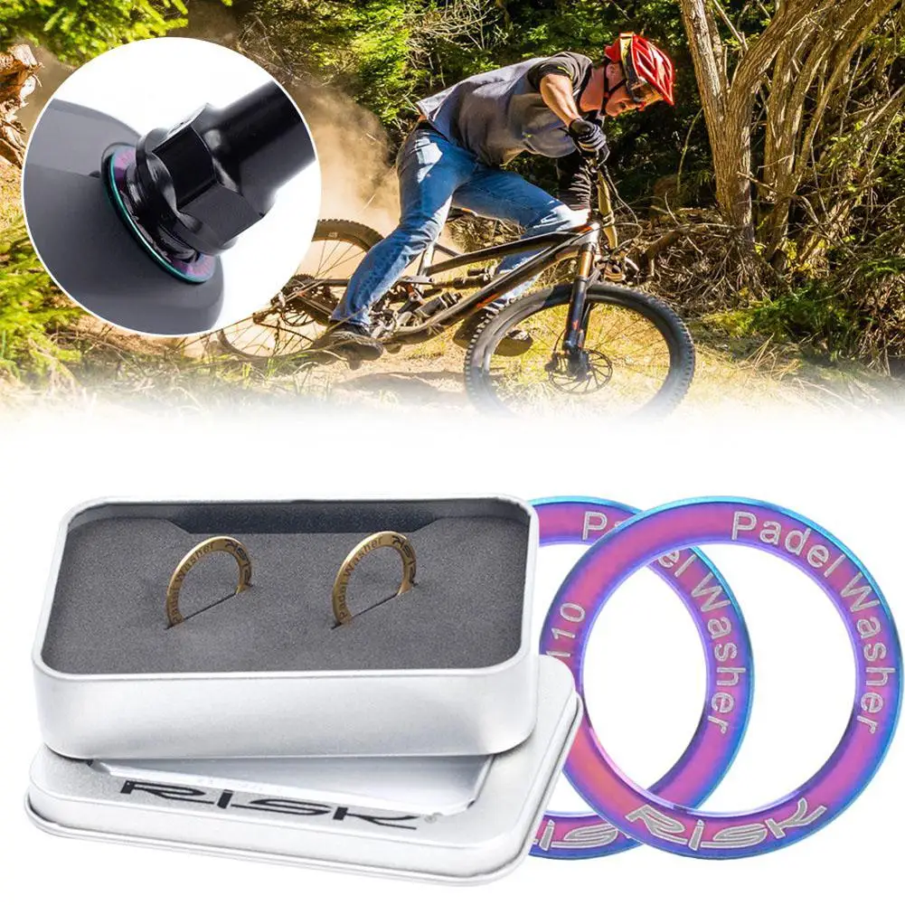 

2023 2pcs Bicycle Pedal Washers Rustproof Corrosion-resistant Titanium Alloy Pedal Spacer Mountain Road Bike Repair Parts