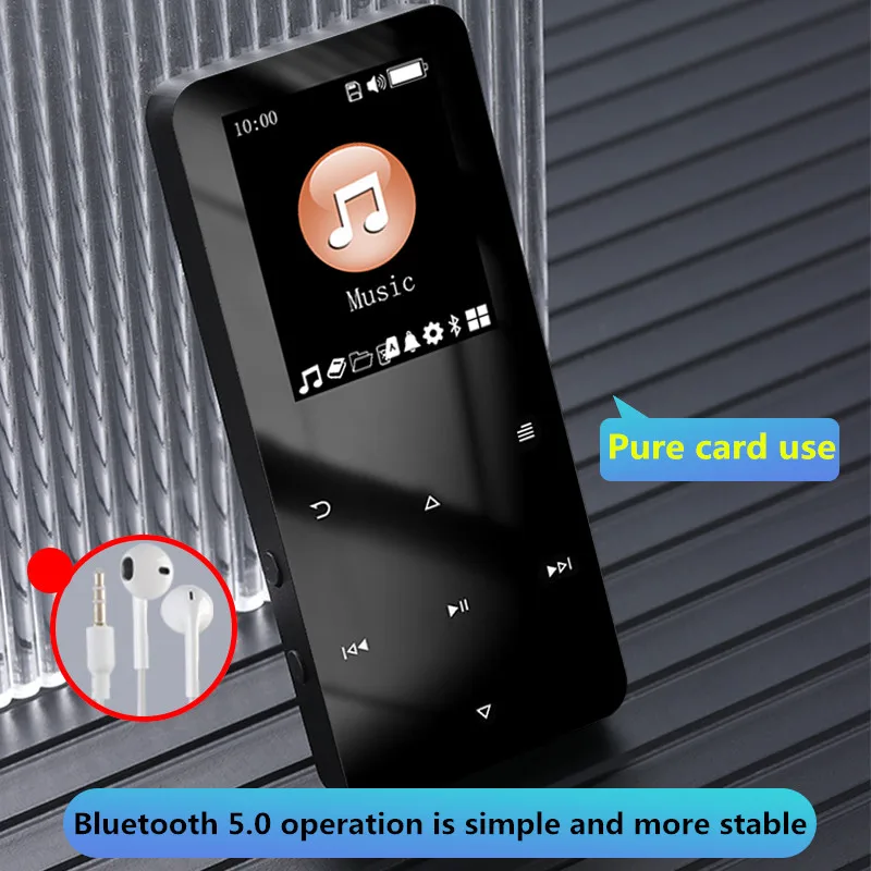 

NEW2.0 Inch Bluetooth 5.0 Metal Touch MP3 Music Player Walkman Mp4 Pure Card/with FM Alarm Clock Pedometer E-book Built-in Speak