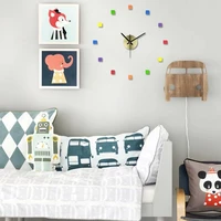 2022 modern design wall clock 3d color diy wall stickers kid wall clock creative fashion stickers living room home decor horloge