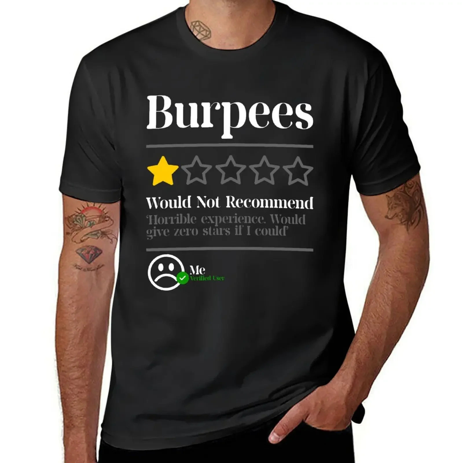Burpees Do Not Recommend 1-звездочный рейтинг забавная футболка для тренировок в