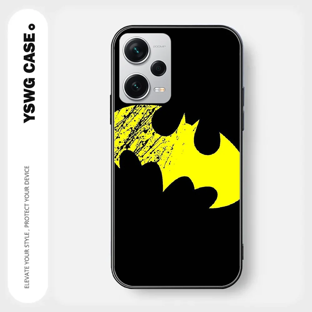 Черный чехол с логотипом Бэтмена для Xiaomi Redmi Note 8 9 10 11 12 13 C Pro Plus K70