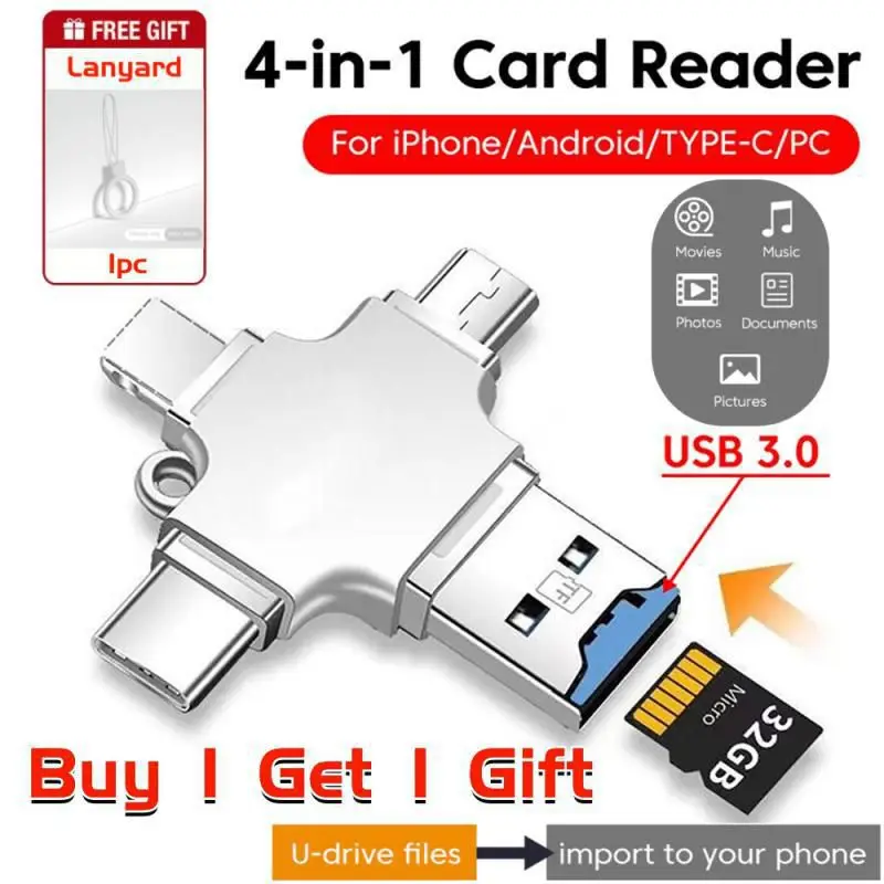 

RYRA OTG Card Reader USB 3.0 To Type C IOS Micro Adapter TF Memory Card Adapter For PC Xiaomi Huawei IPhone Samsung Interface