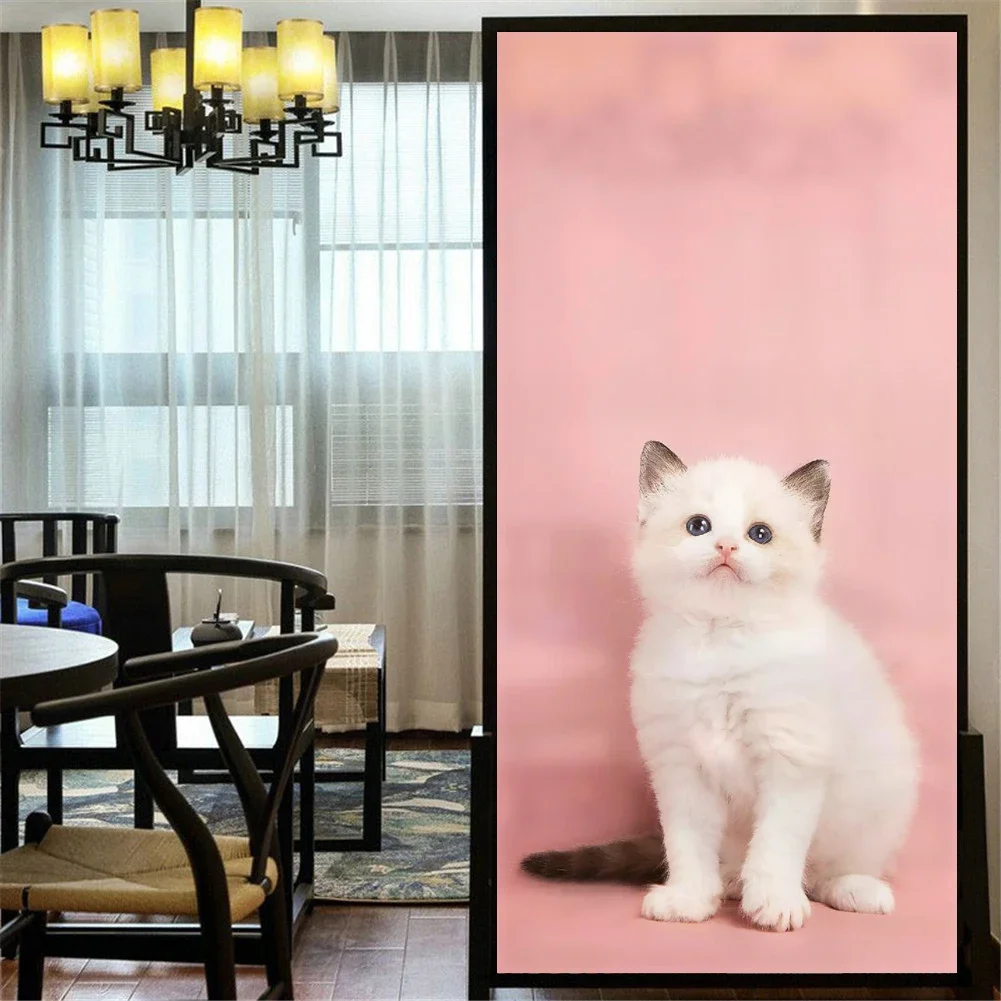 Милый Кот без клея статическая липкая конфиденциальность оконная пленка