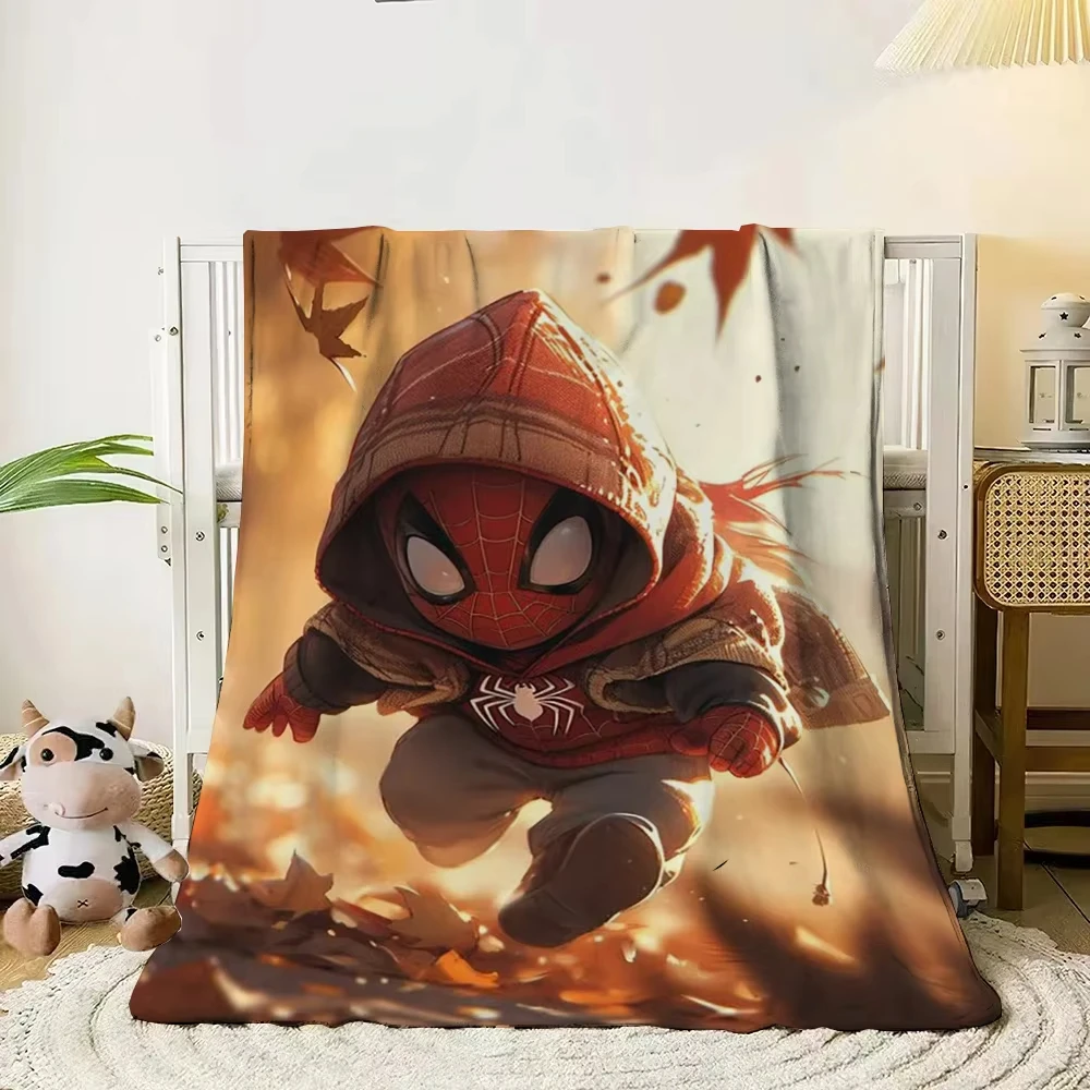Тонкое фланелевое одеяло с мультяшным принтом Человек-паук. Мягкое теплое