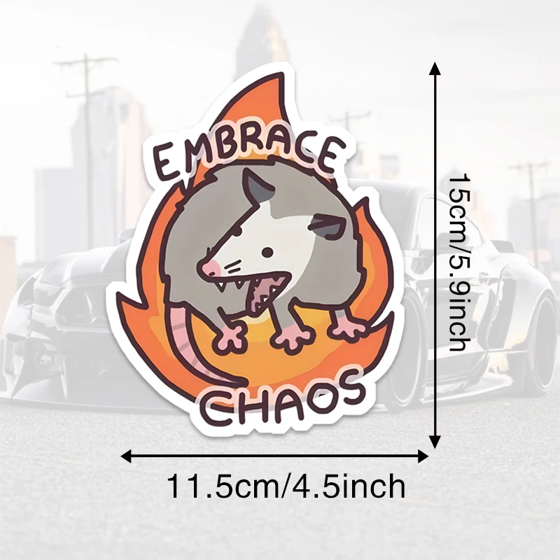 

Possum Embrace Chaos Choose Violence наклейка глянцевая виниловая водостойкая милая и забавная наклейка с изображением животн...