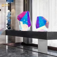 simple creative geometric polyhedron decoration dazzling acrylic sculpture hotel lobby sales office art decorations