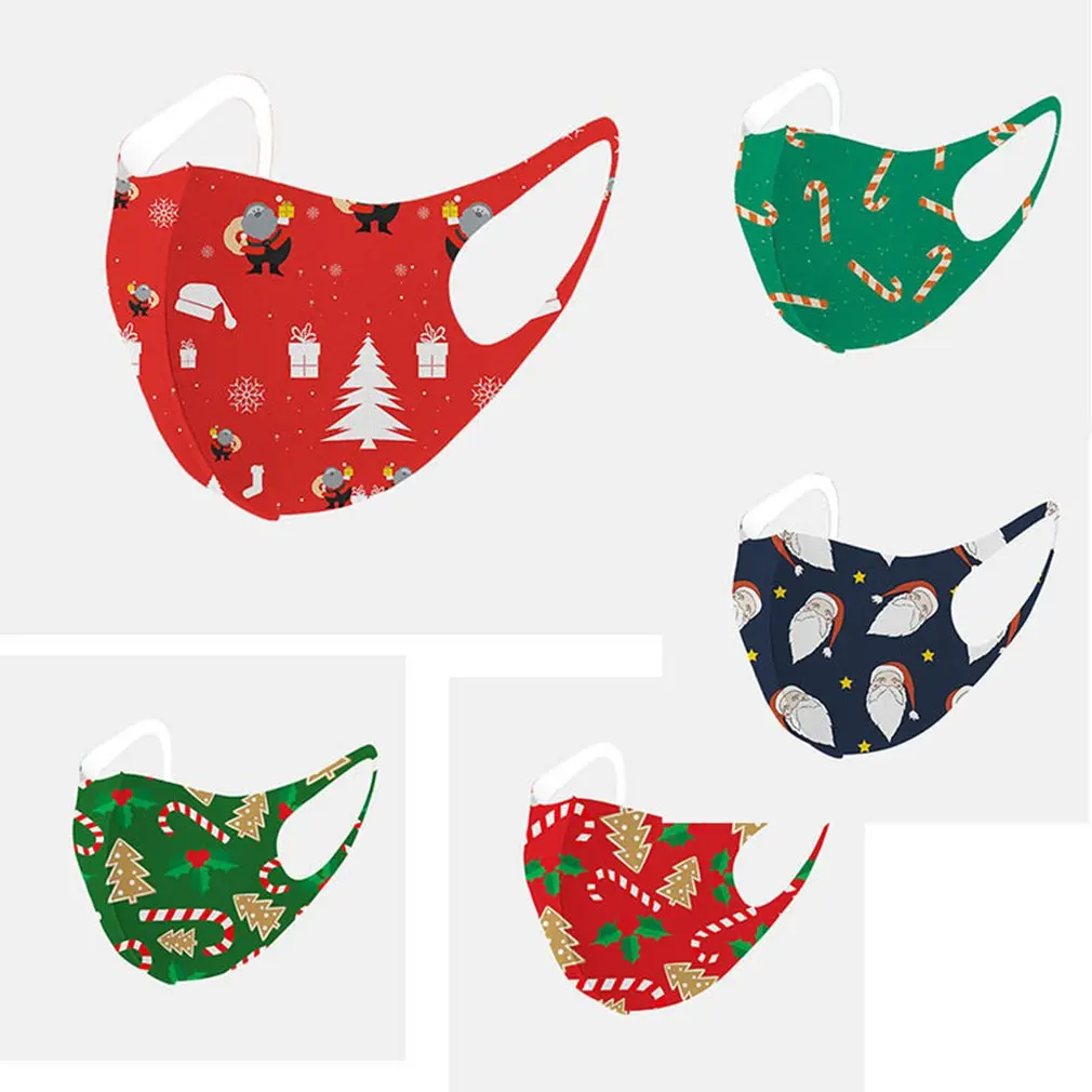 

Рождественская хлопковая маска осень-зима Пылезащитная мультяшная Трехмерная маска с принтом для взрослых и детей
