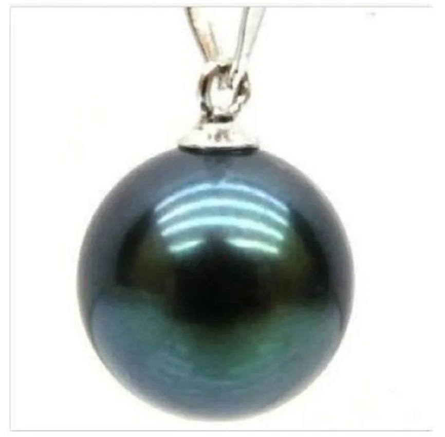 

18''16mm South Sea Genuine Sea Black Pearl Pentand NECKLACE fine jewelry